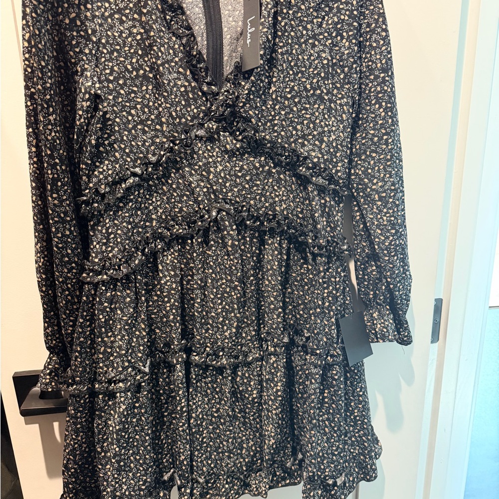 Lulu's Black Floral Dress